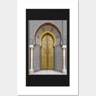 Golden door of the Royal Palace in Fez, Morocco Posters and Art